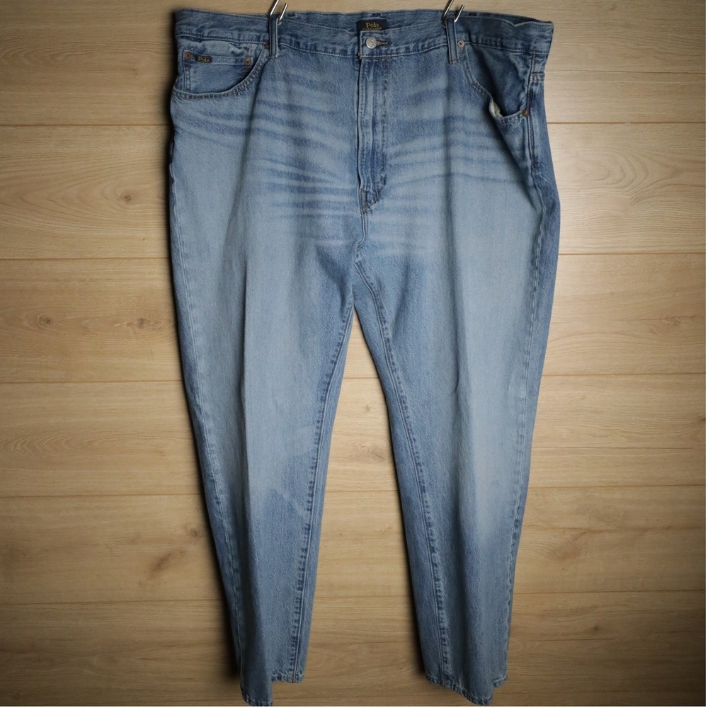 Polo Ralph Lauren Jeans Mens 44x30 Light Wash Varick‎ Slim Straight Denim Pants